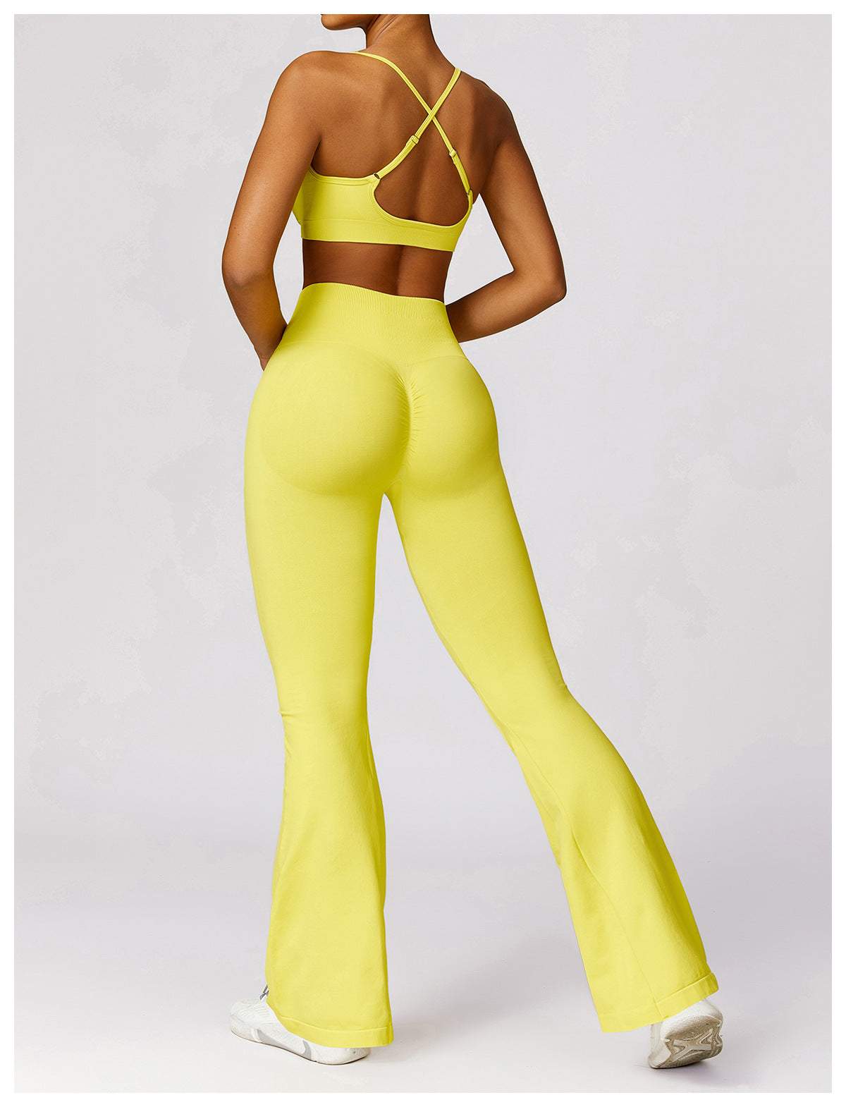 Fall Cropped Seamless Long-sleeved Yoga Flare pants set
