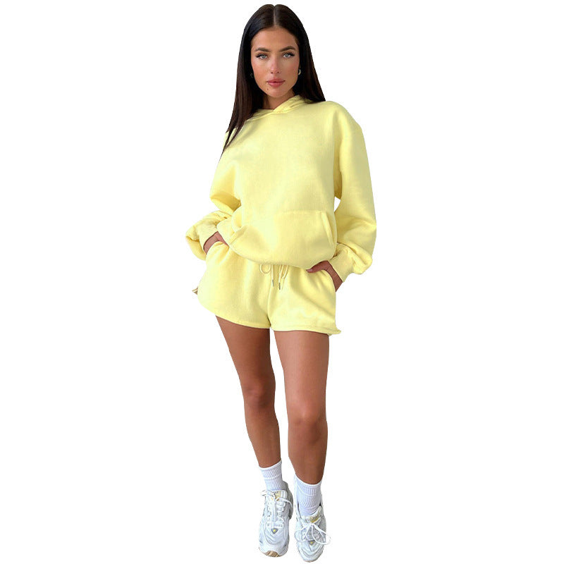 Long Sleeve Hooded Two-piece Fashion
