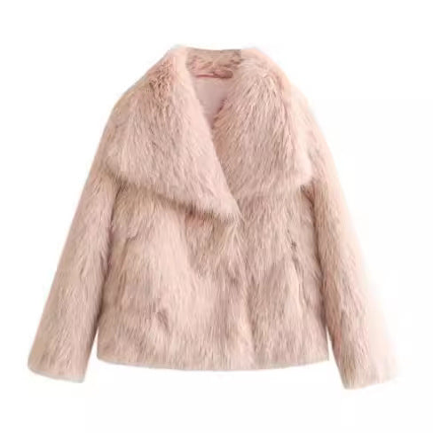 Faux Fur Plush Fluffy Coat