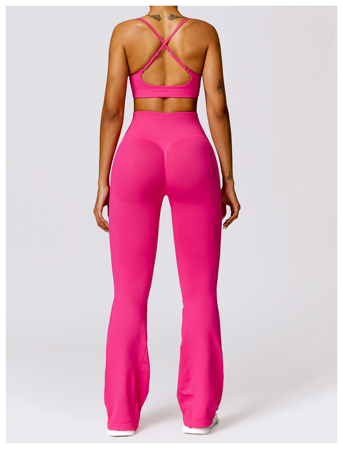 Fall Cropped Seamless Long-sleeved Yoga Flare pants set