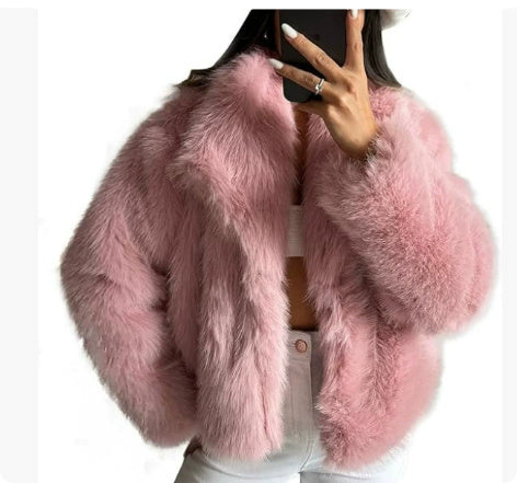 Faux Fur Plush Fluffy Coat