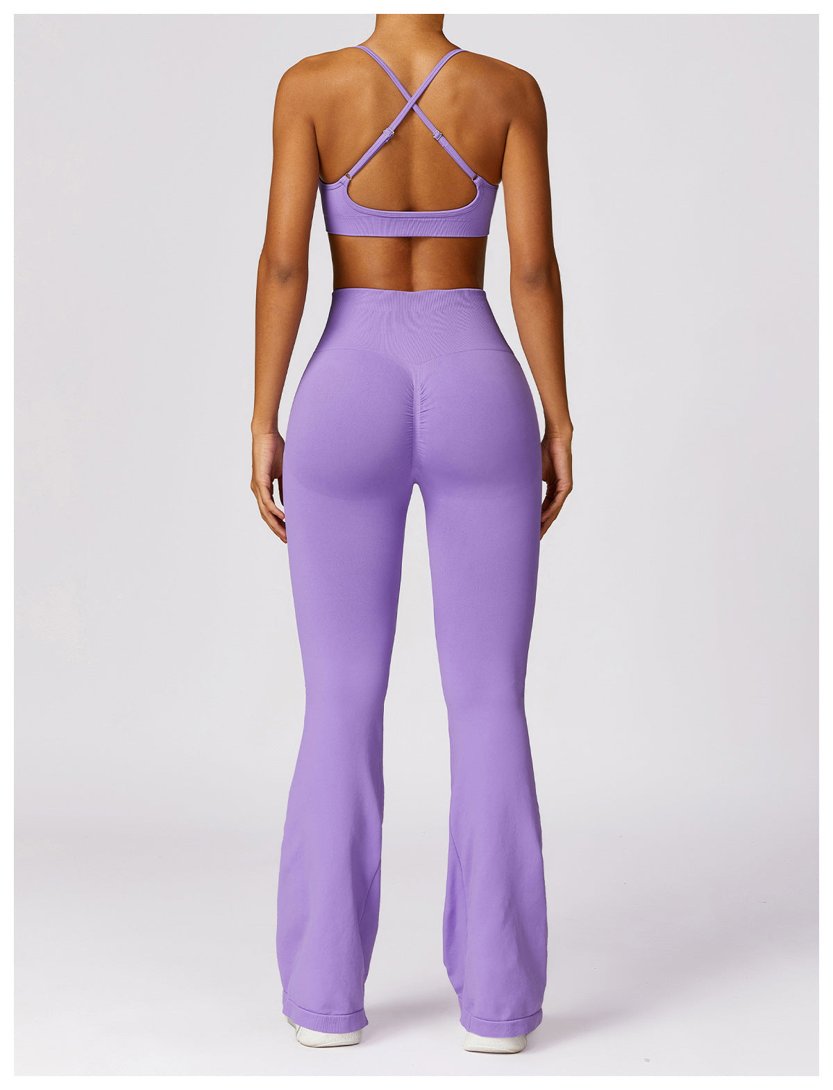Fall Cropped Seamless Long-sleeved Yoga Flare pants set