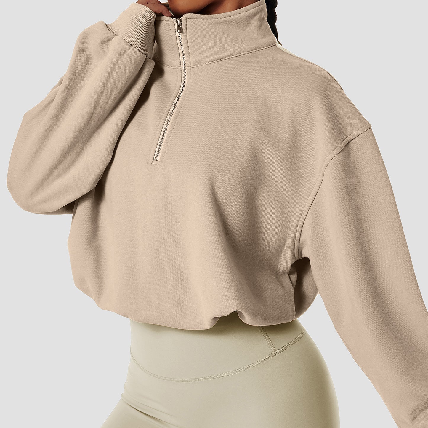 Fleece-lined Sporty Pullover Sweater rkout
