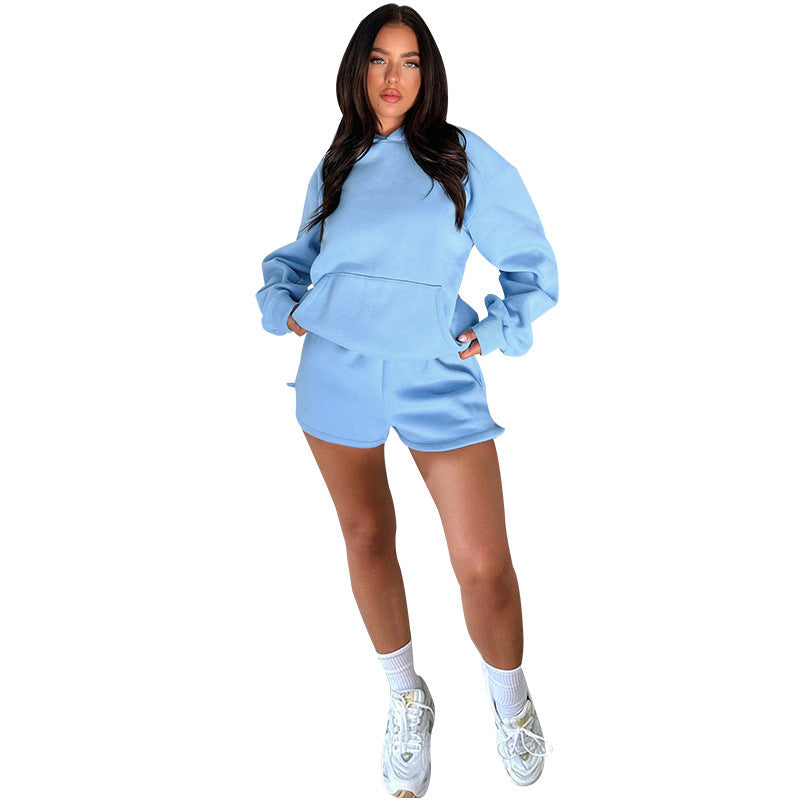 Long Sleeve Hooded Two-piece Fashion