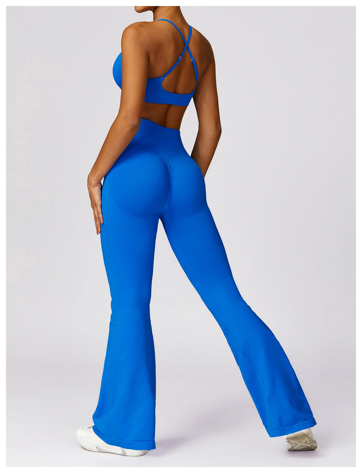 Fall Cropped Seamless Long-sleeved Yoga Flare pants set