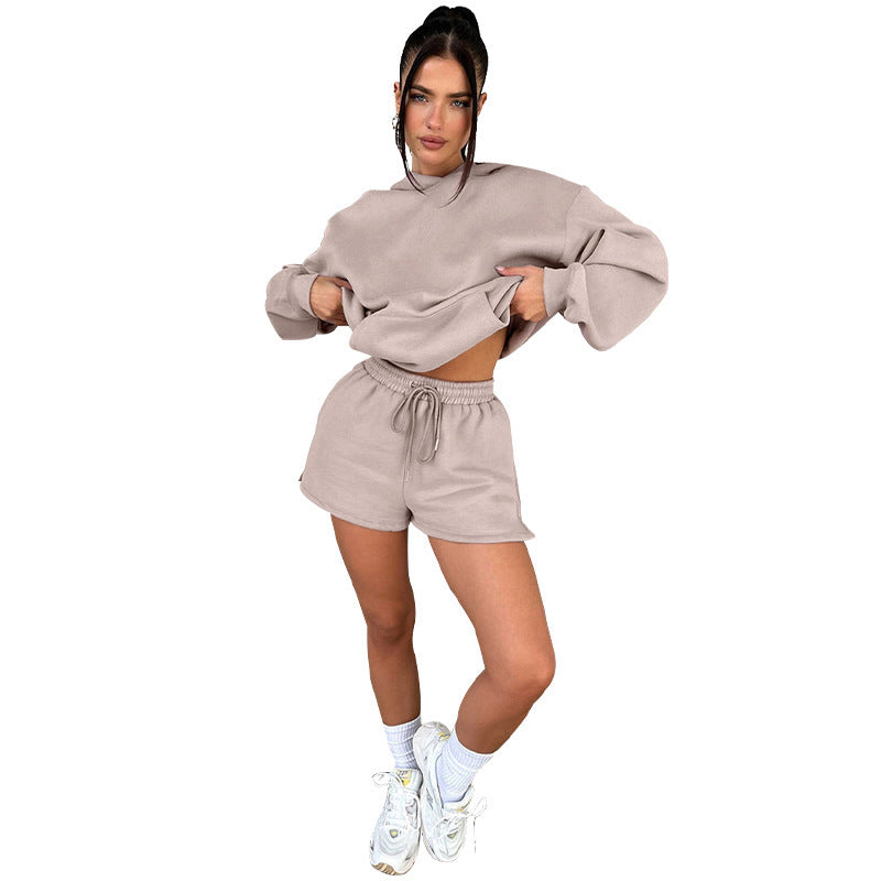 Long Sleeve Hooded Two-piece Fashion