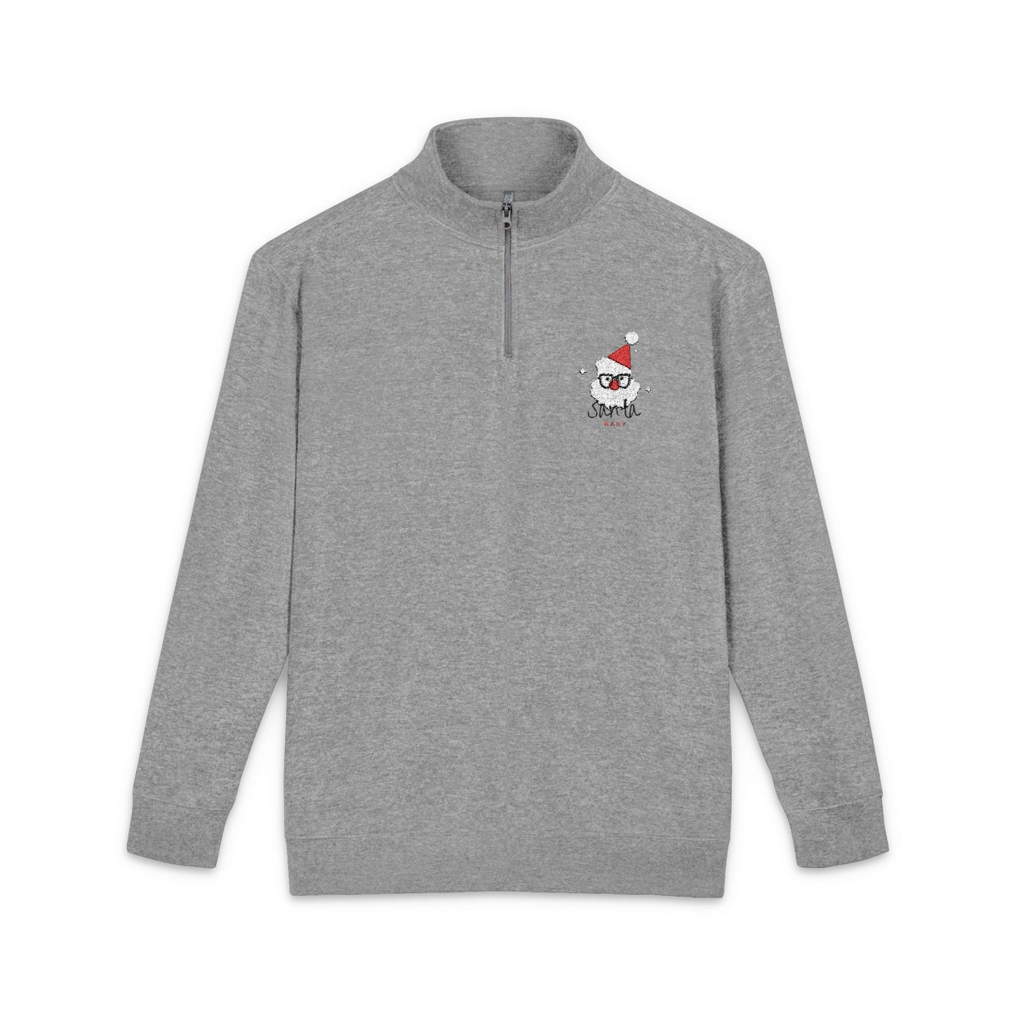 Santa Baby Embroidered Quarter Zip Fleece Pullover