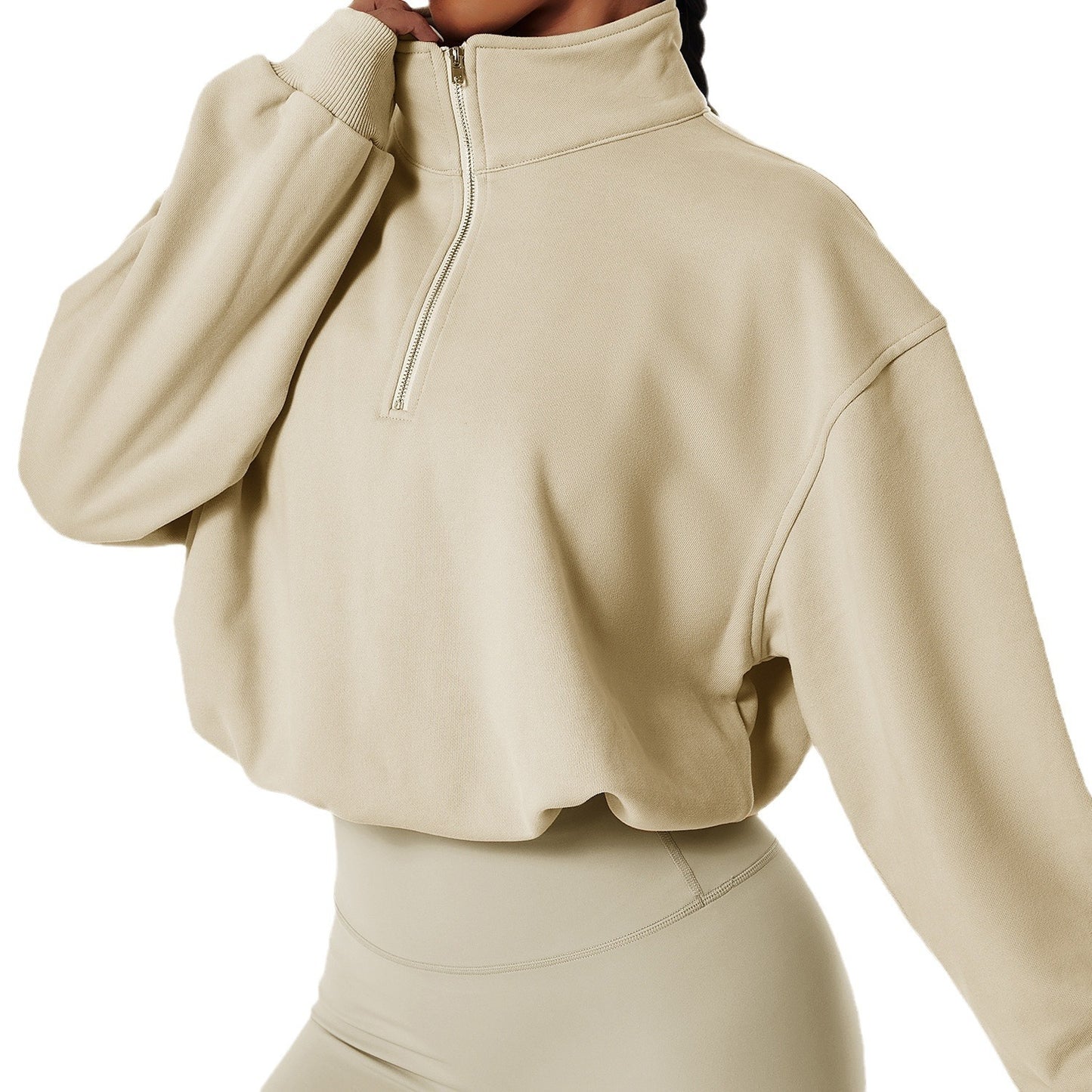 Fleece-lined Sporty Pullover Sweater rkout