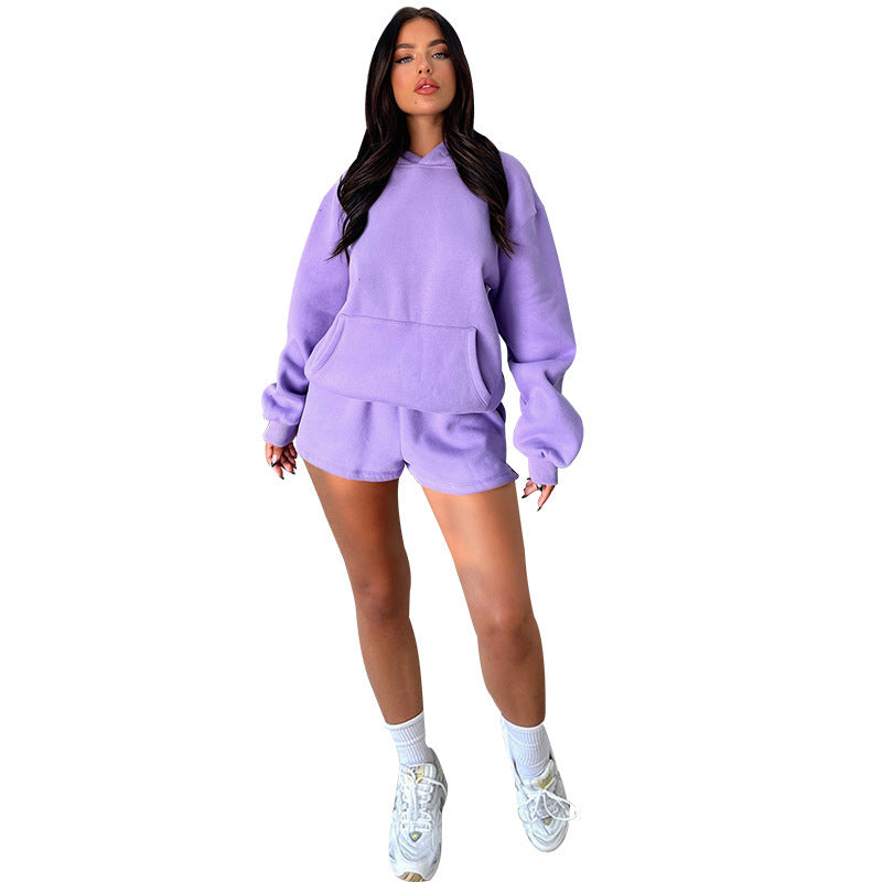 Long Sleeve Hooded Two-piece Fashion