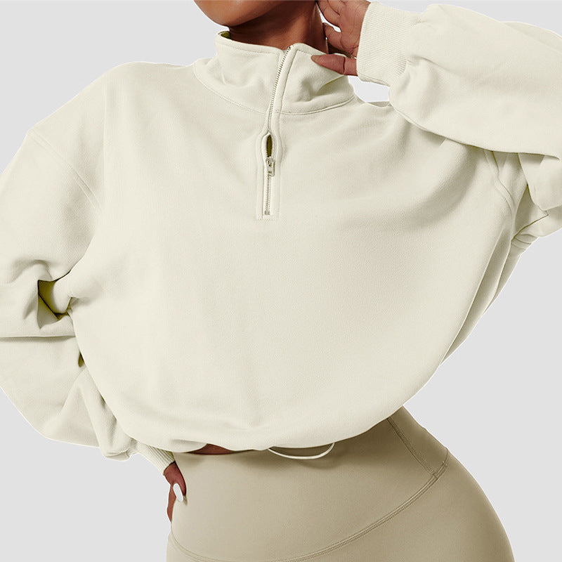 Fleece-lined Sporty Pullover Sweater rkout