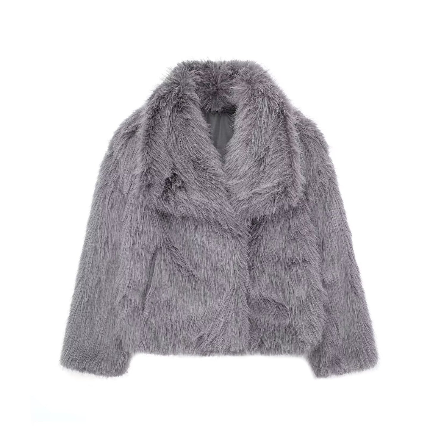 Faux Fur Plush Fluffy Coat