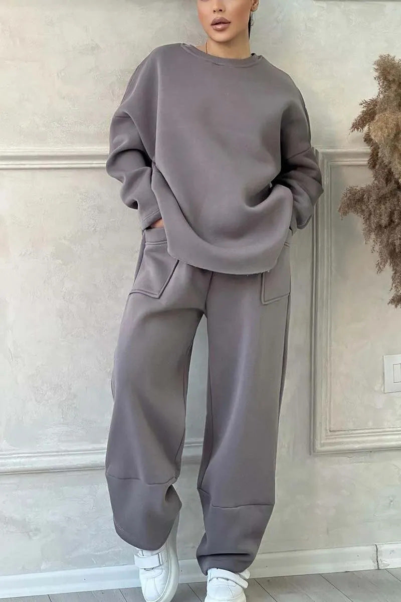 Casual Sweater Trousers Suit