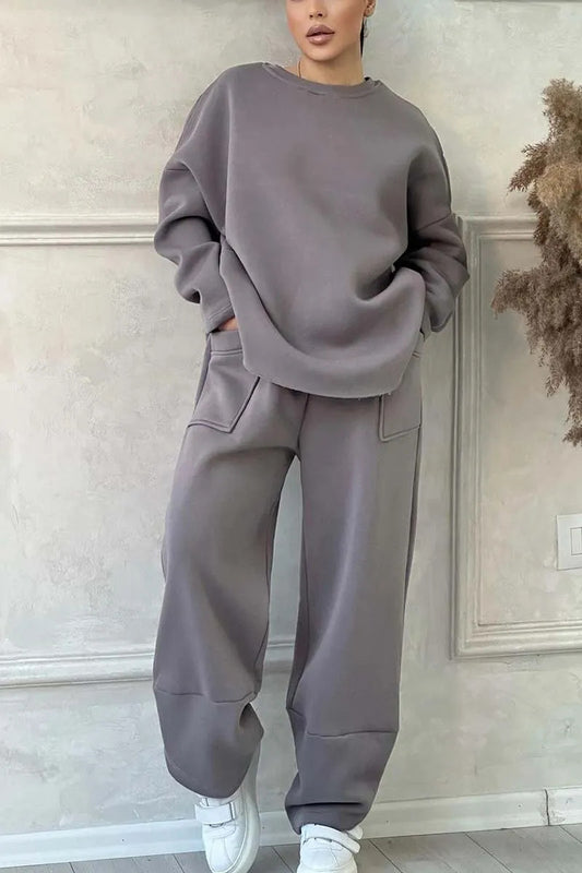Casual Sweater Trousers Suit