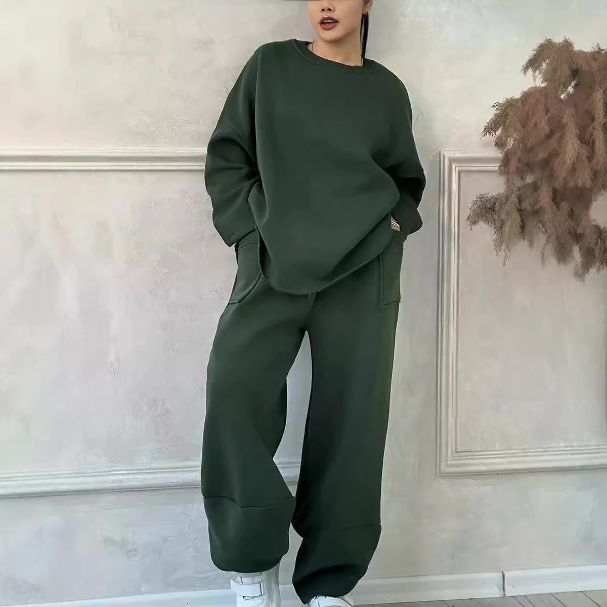 Casual Sweater Trousers Suit