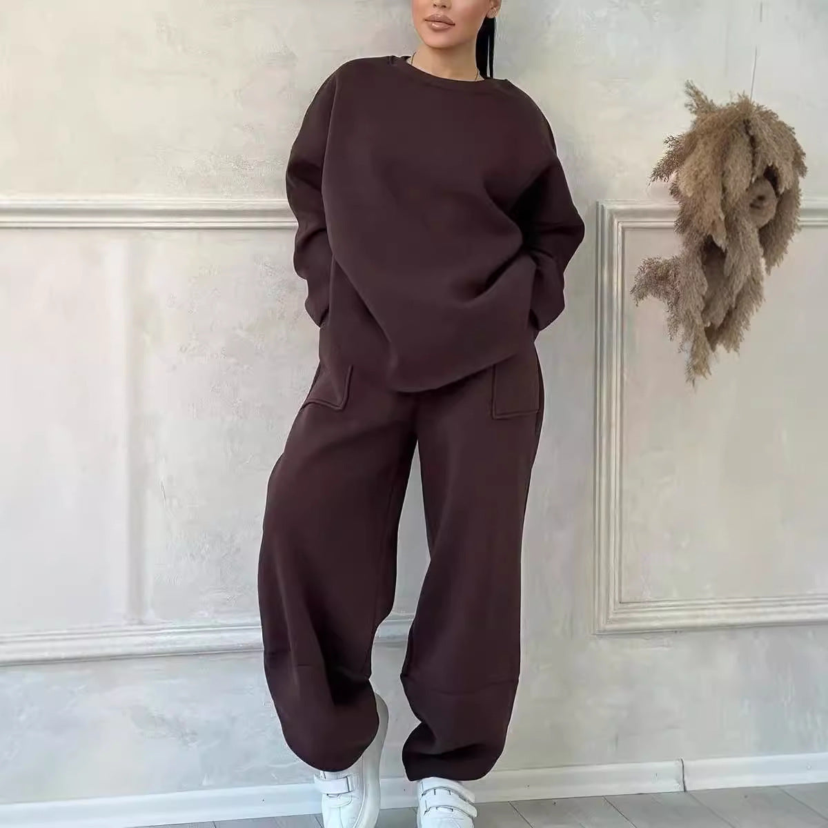 Casual Sweater Trousers Suit