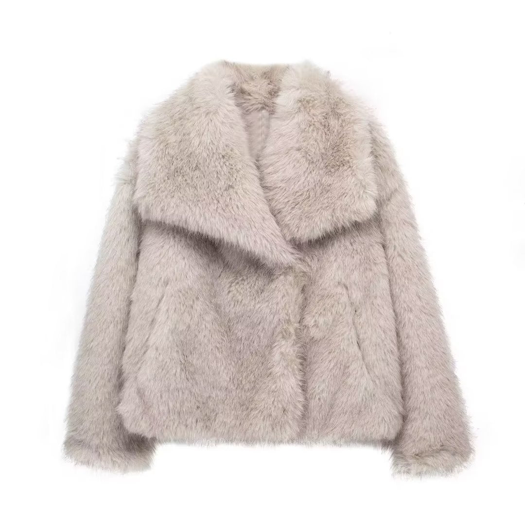 Faux Fur Plush Fluffy Coat