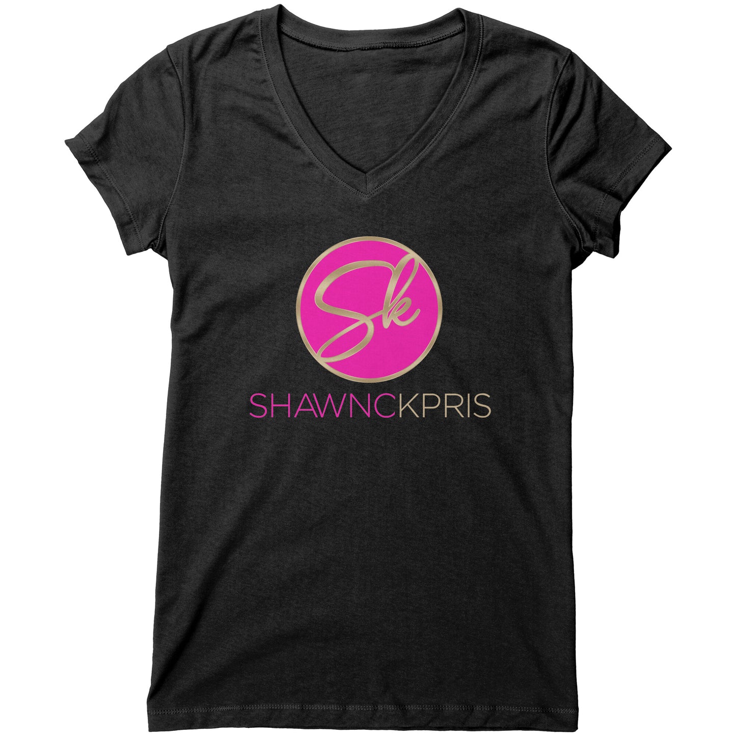 Shawnc Kpris- Black T-Shirt with Pink Logo