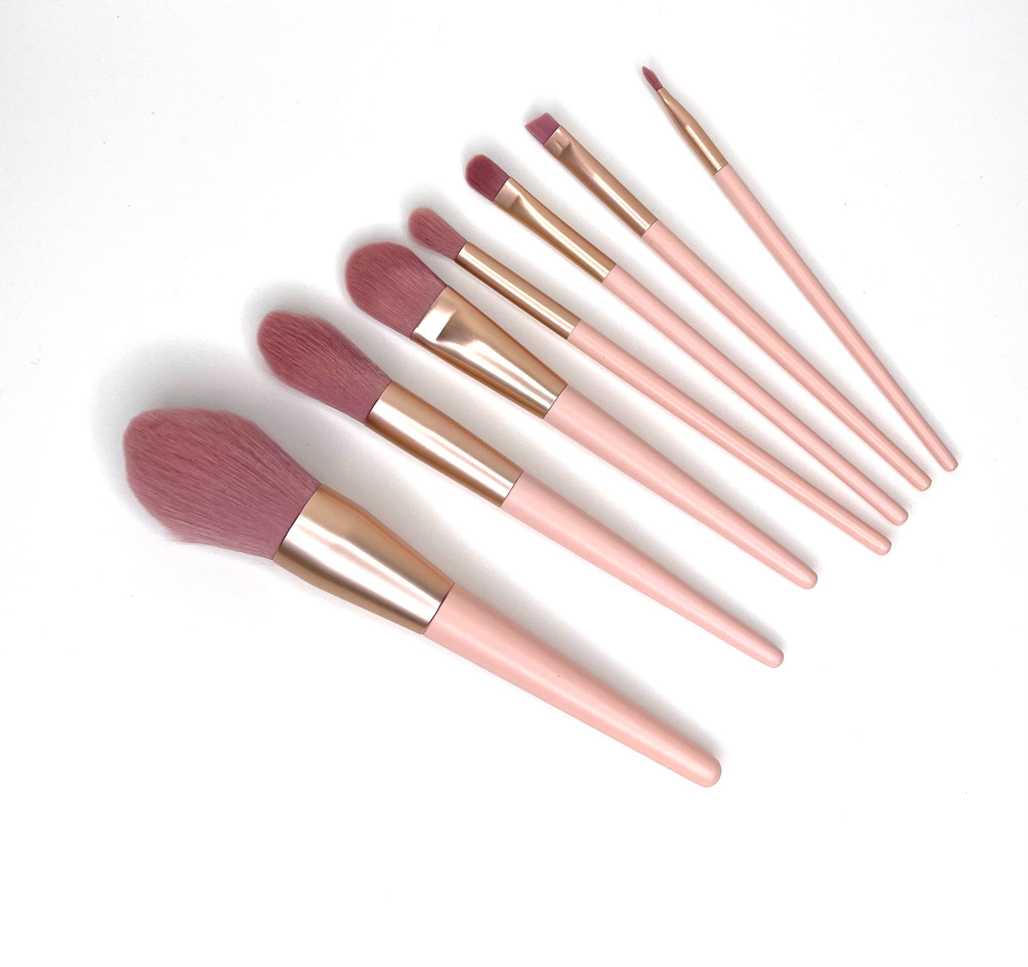 7 piece Nude Brush Set with makeup bag